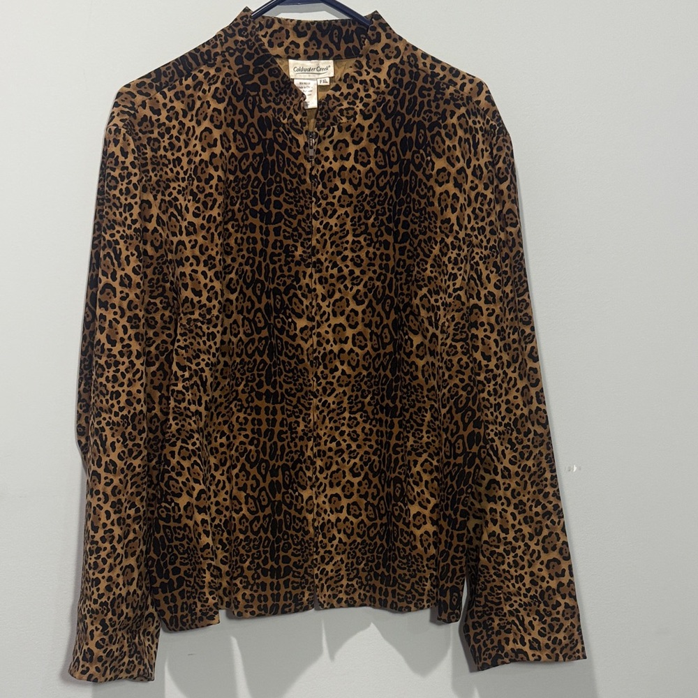 Coldwater Creek Animal Print Blouse - Brown and Black